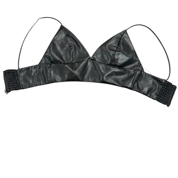 HOUSE OF HARLOW 1960 Vegan Faux Leather Bralette Black Crop Top NWT 8 - Picture 9 of 9